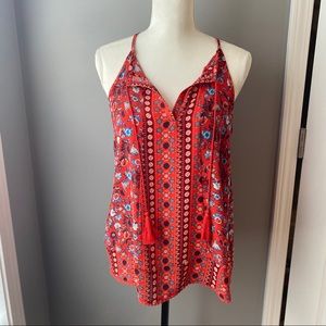 Red Floral Tank Top